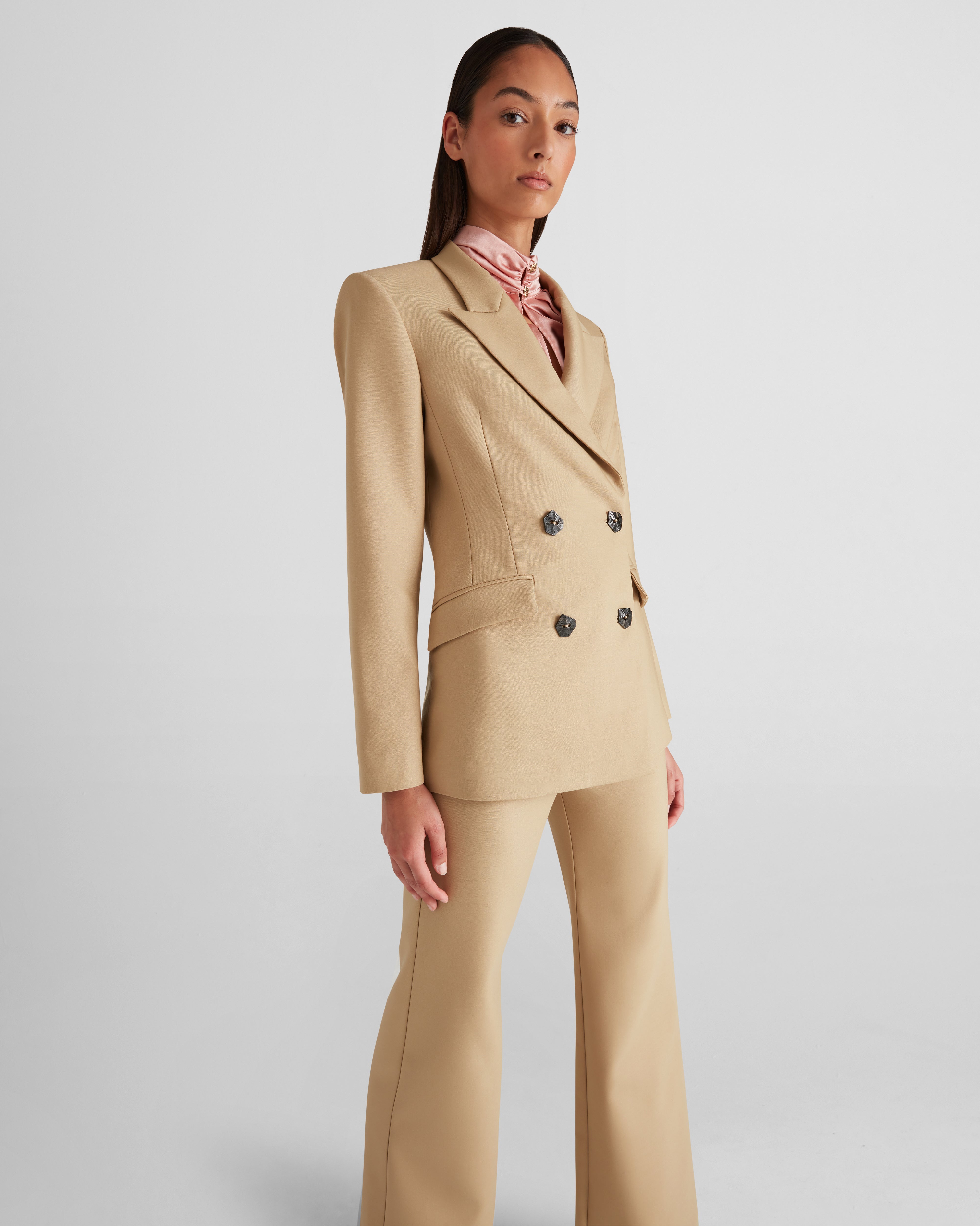 Sir Blazer in beige Wool Crepe