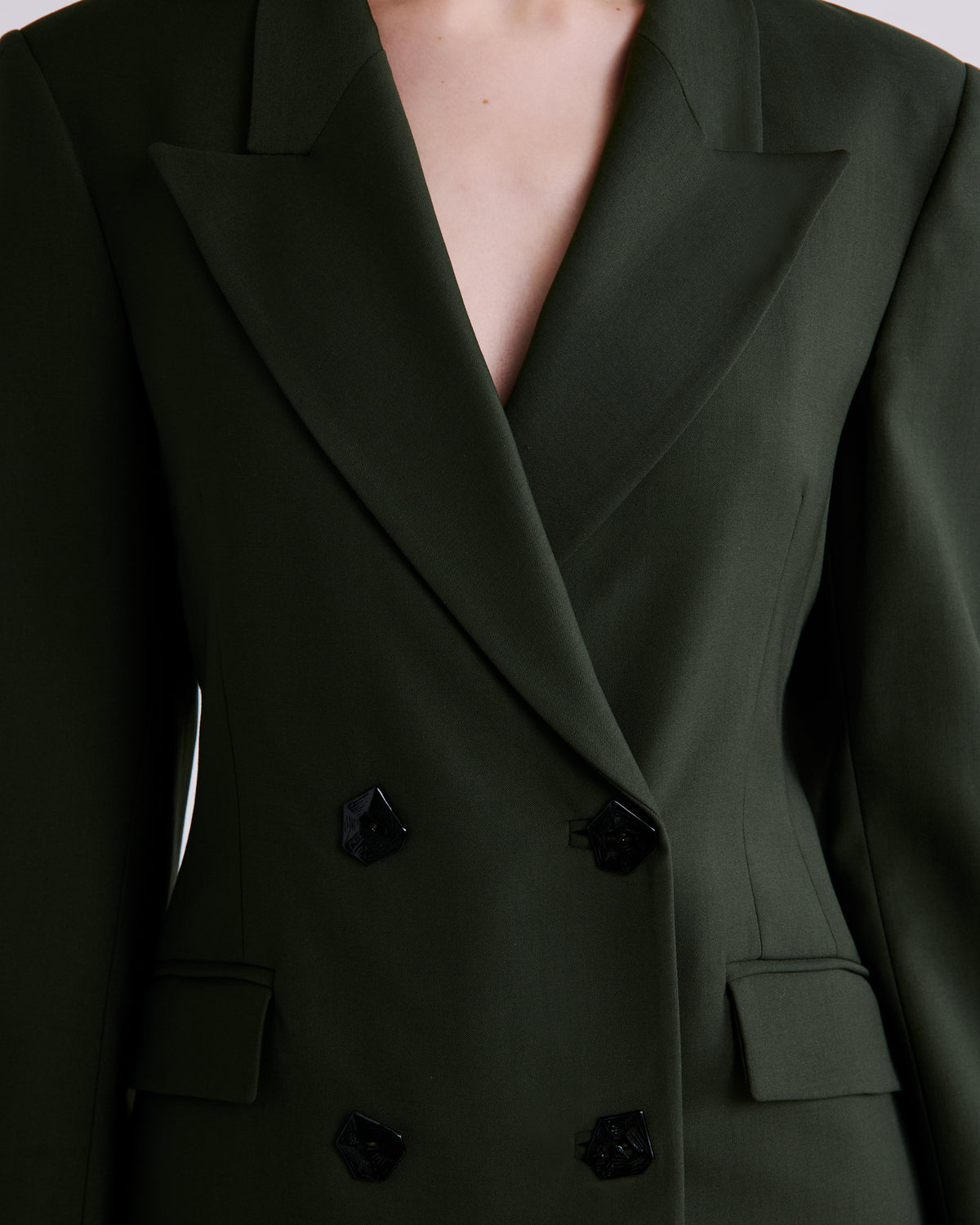 Sir Blazer in green Wool Crepe