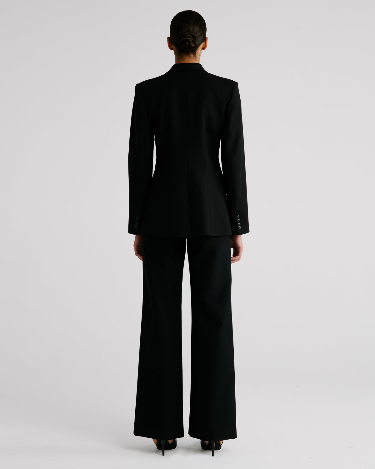 Sir Blazer in black Wool Crepe and Cady Satin
