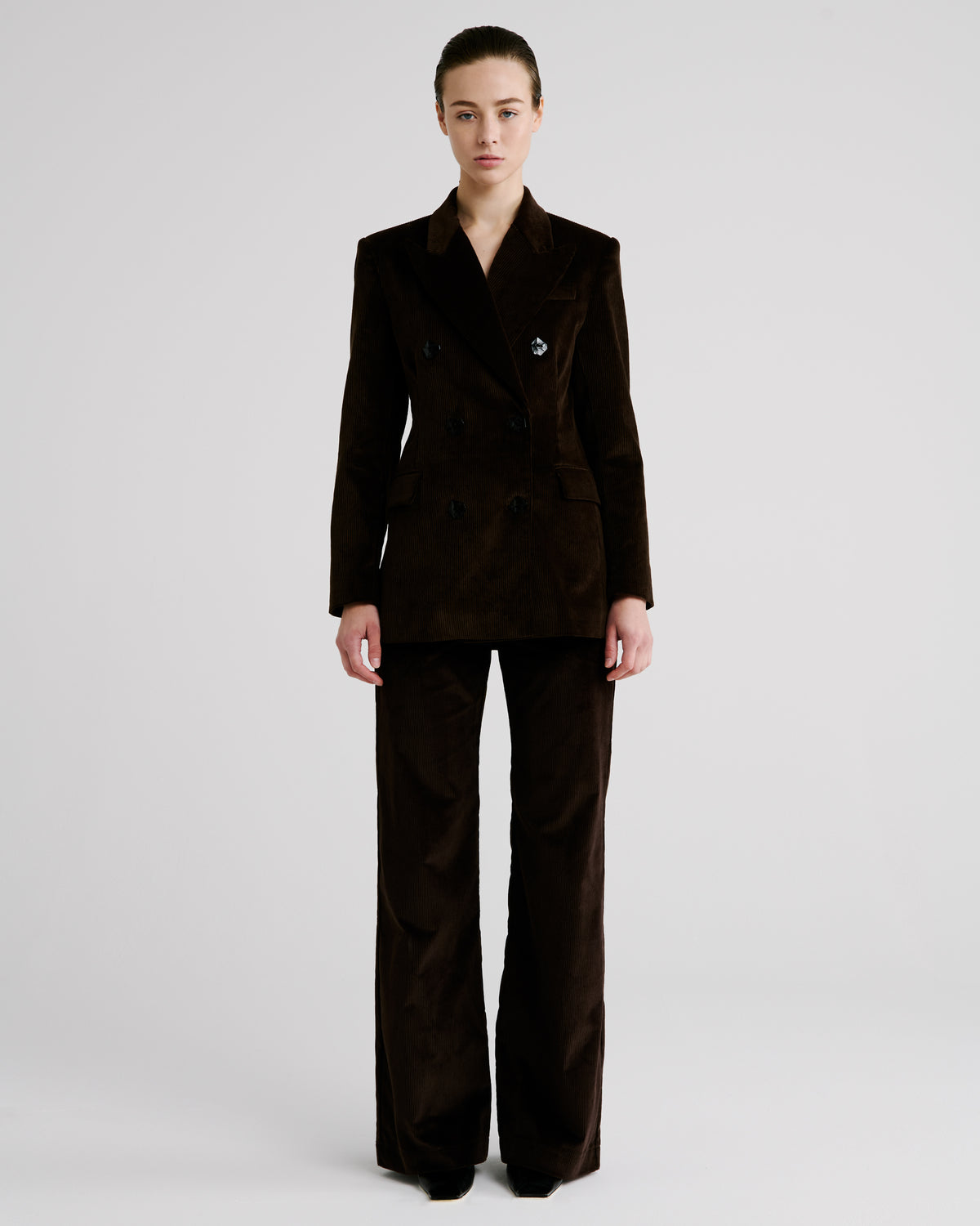 Sugar Blazer in Brown Cotton Corduroy