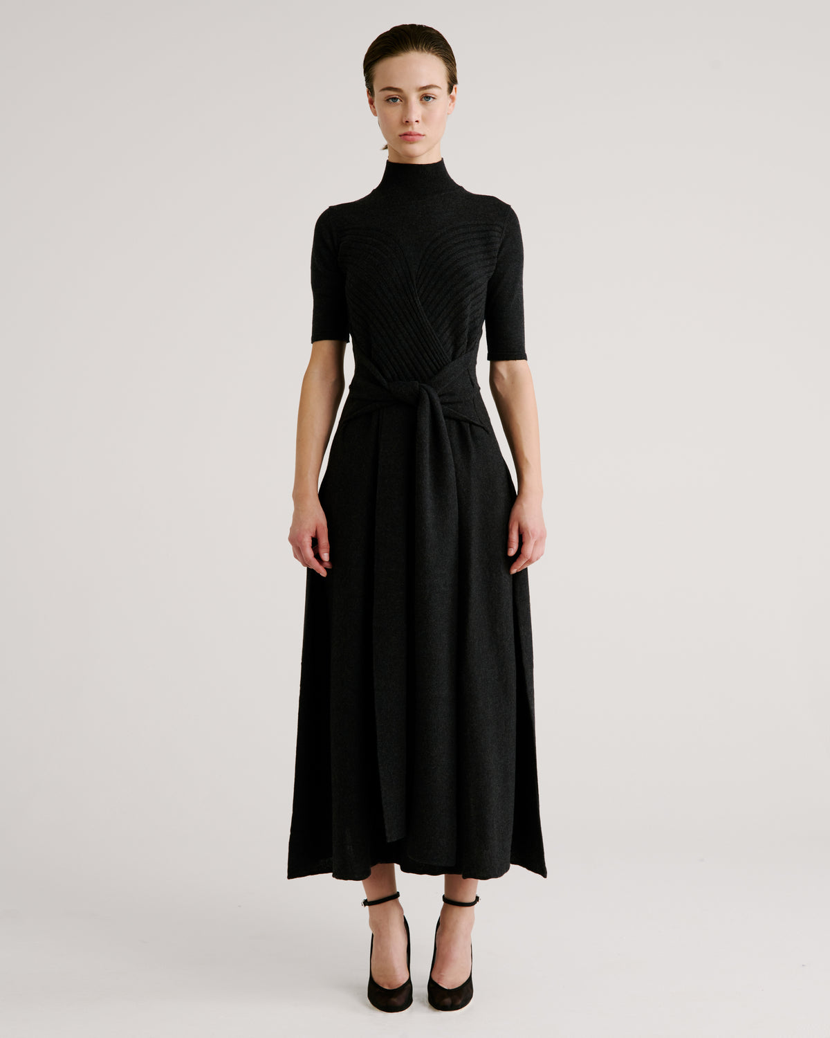 Takashi Knit Dress in black forest green Zegna Cashwool® Merino Wool