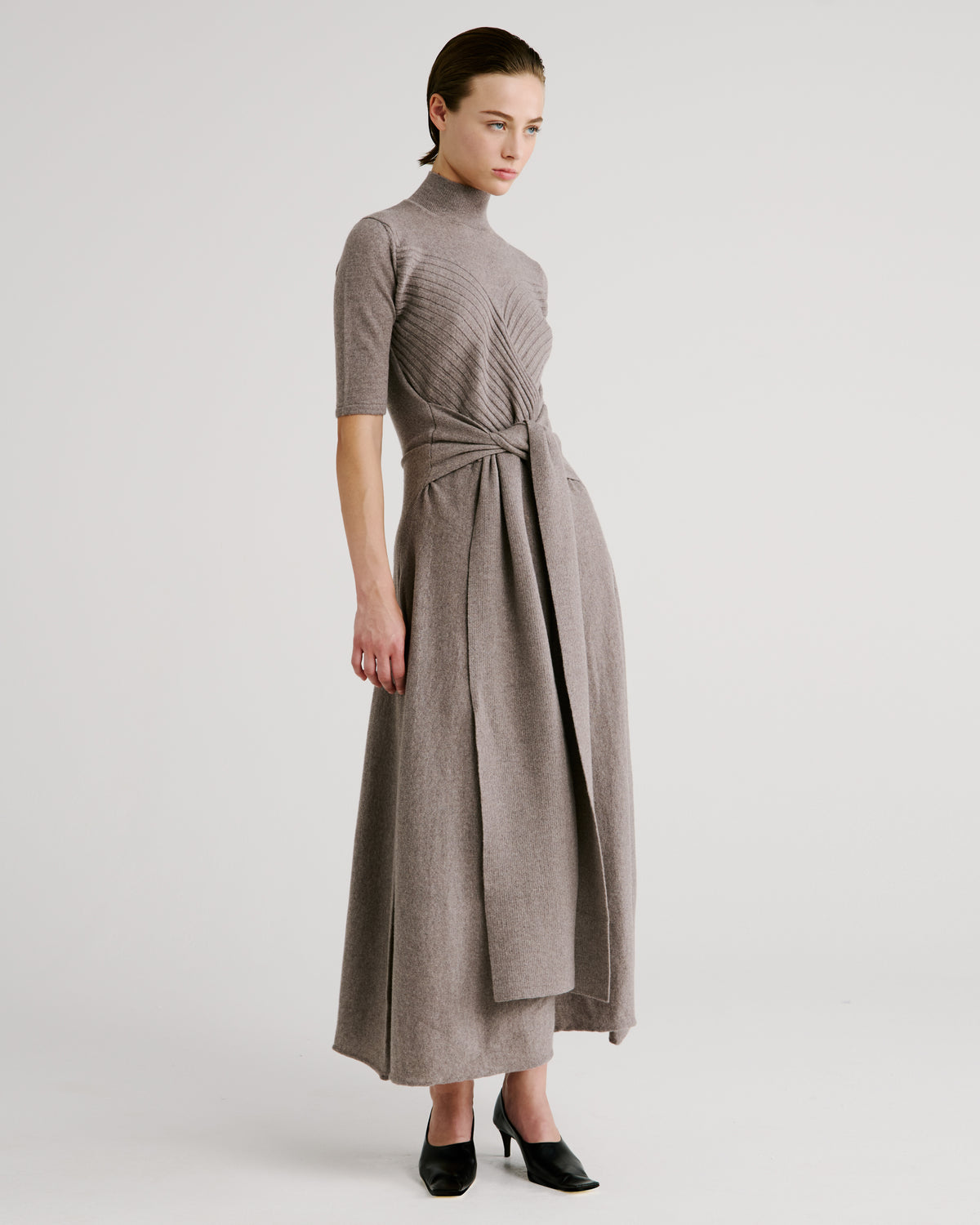Takashi Knit Dress in taupe Zegna Cashwool® Merino Wool