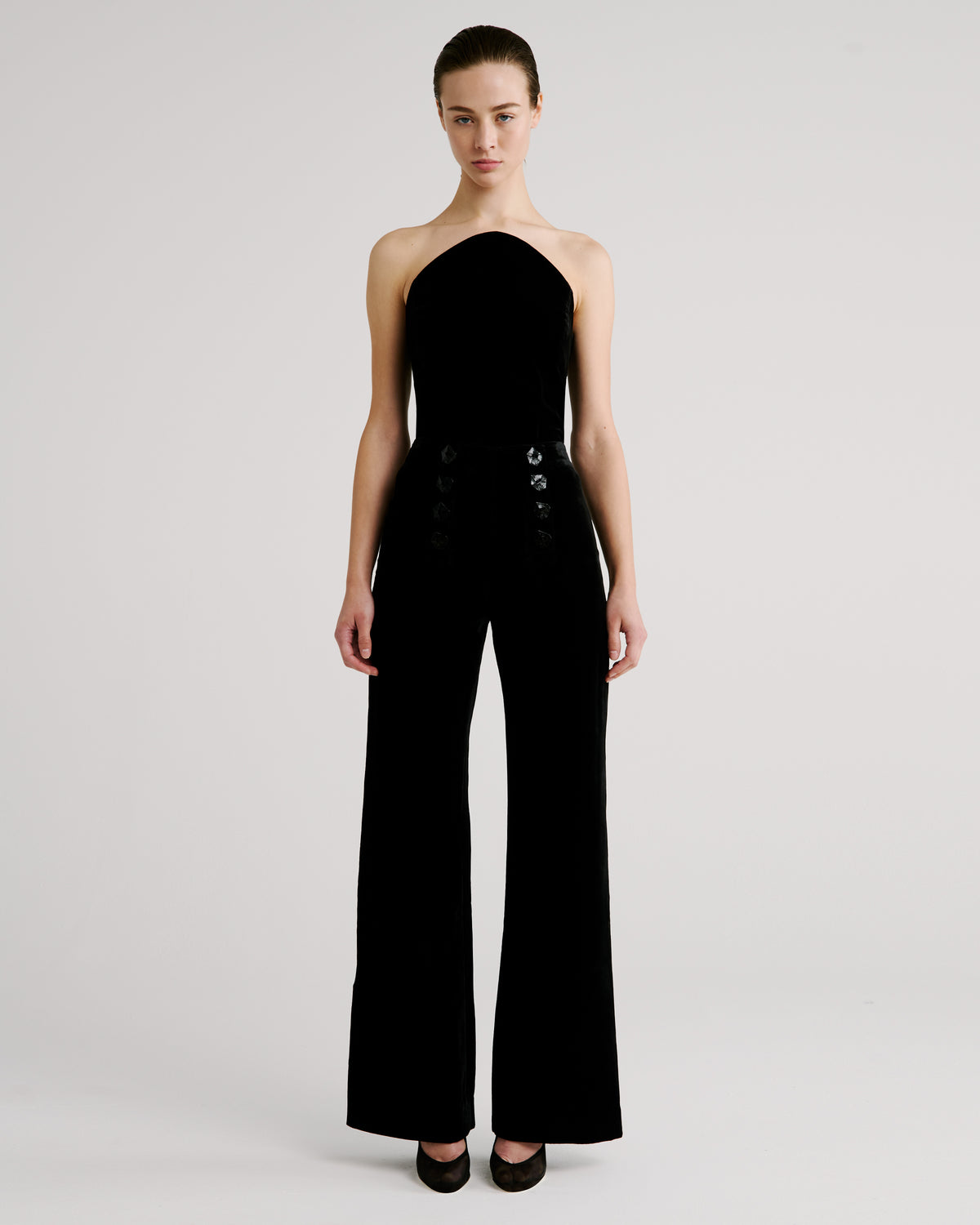 Davinhor Trousers in black Silk Velvet