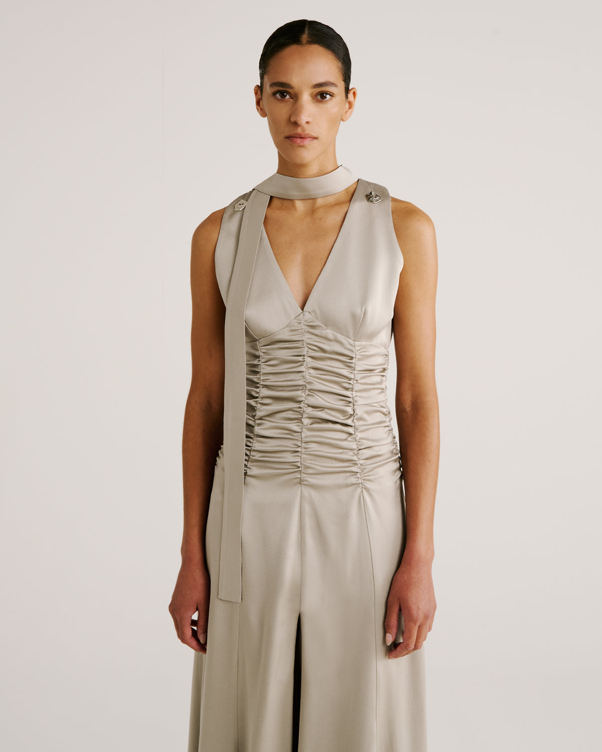 Marden Dress in taupe Sable Cady
