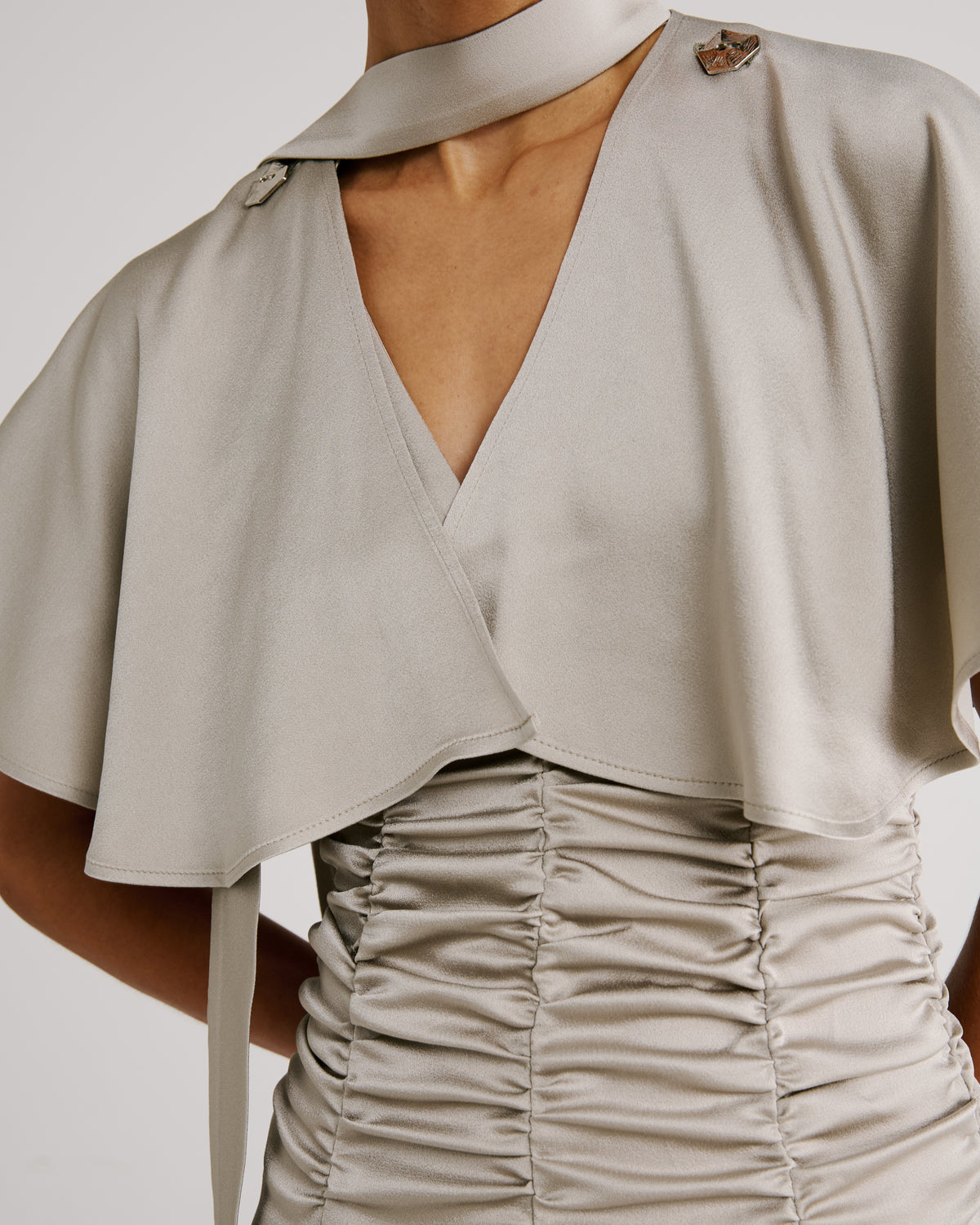 Marden Dress in taupe Sable Cady