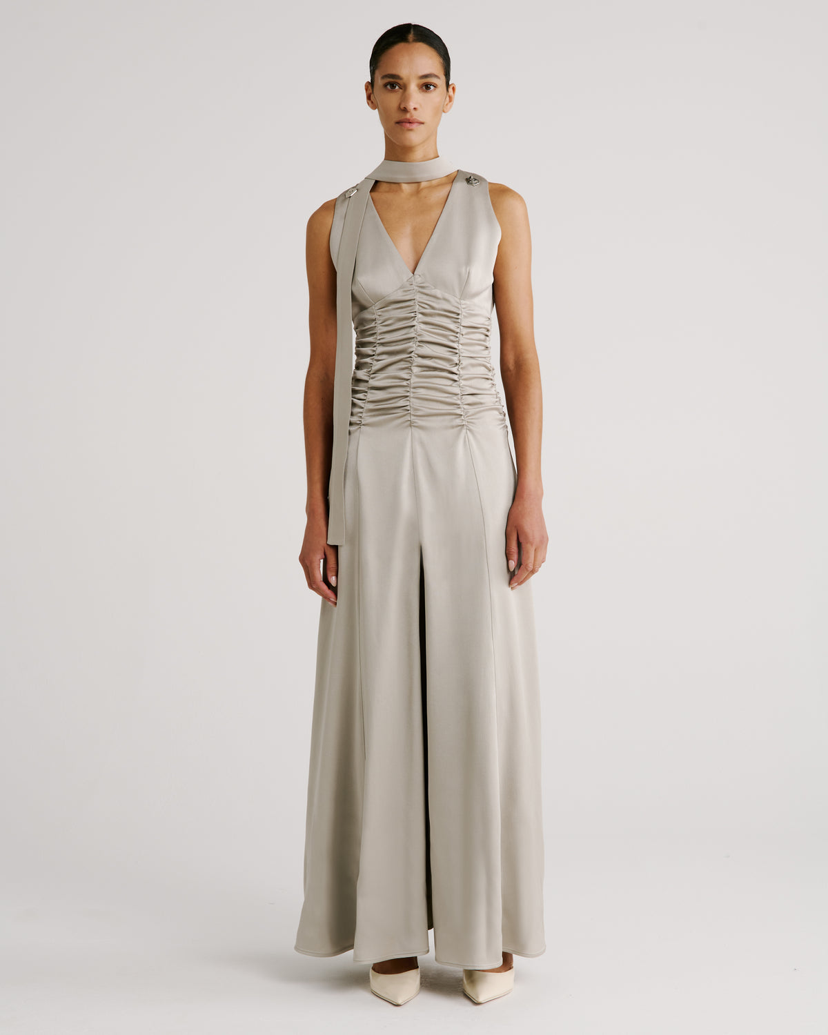 Marden Dress in taupe Sable Cady