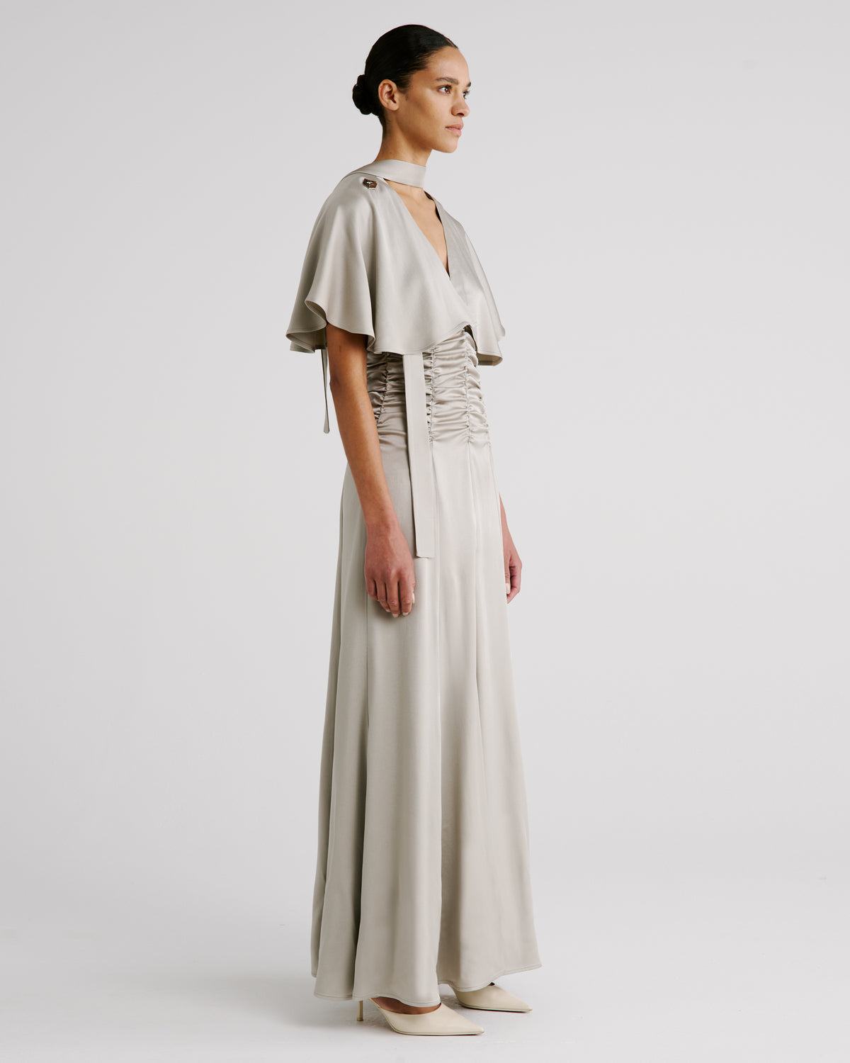 Marden Dress in taupe Sable Cady