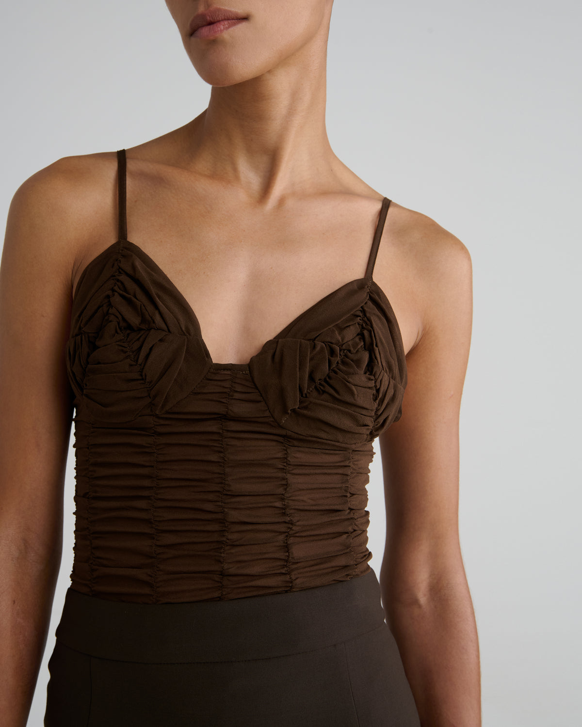 Kaling Skirt in brown Wool Crepe