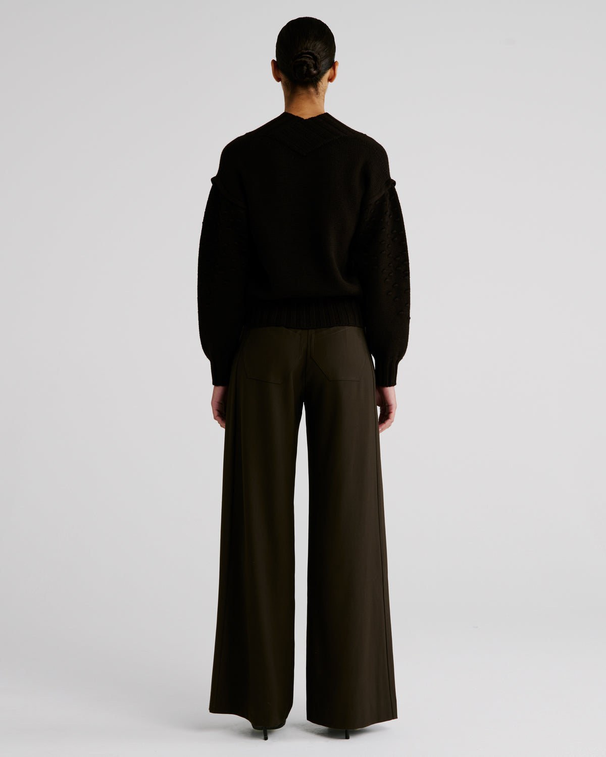 Keckler Trousers in brown Wool Crepe