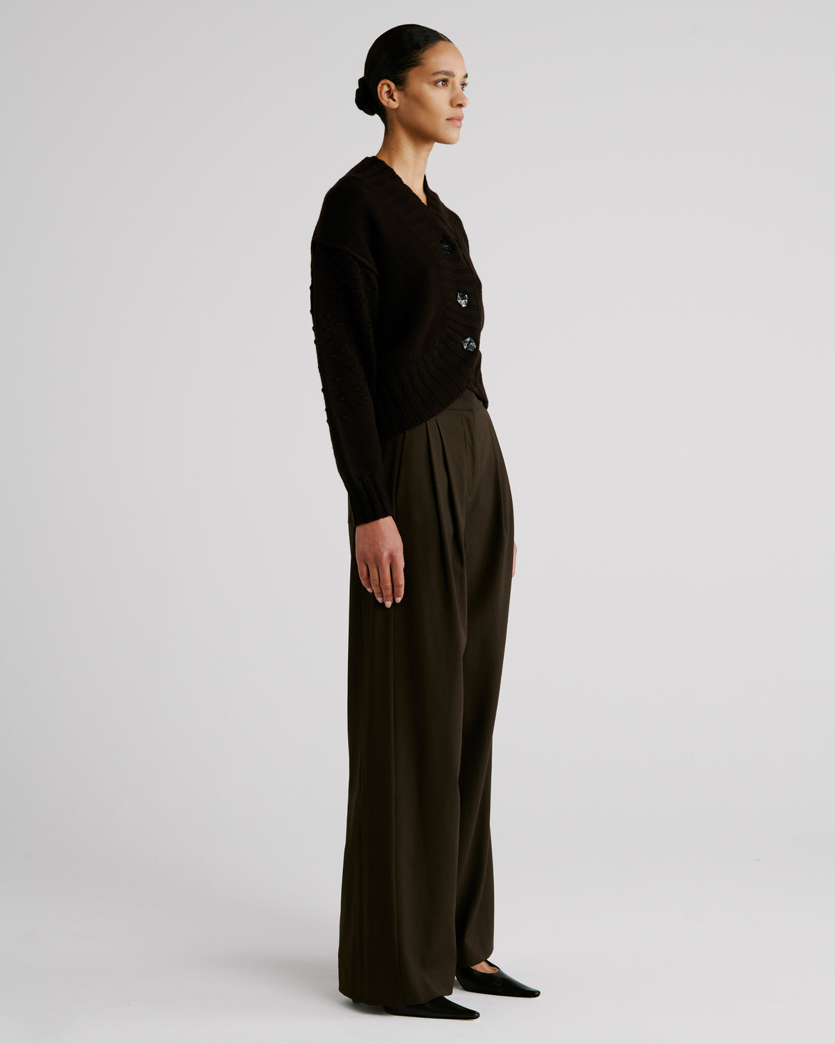 Keckler Trousers in brown Wool Crepe
