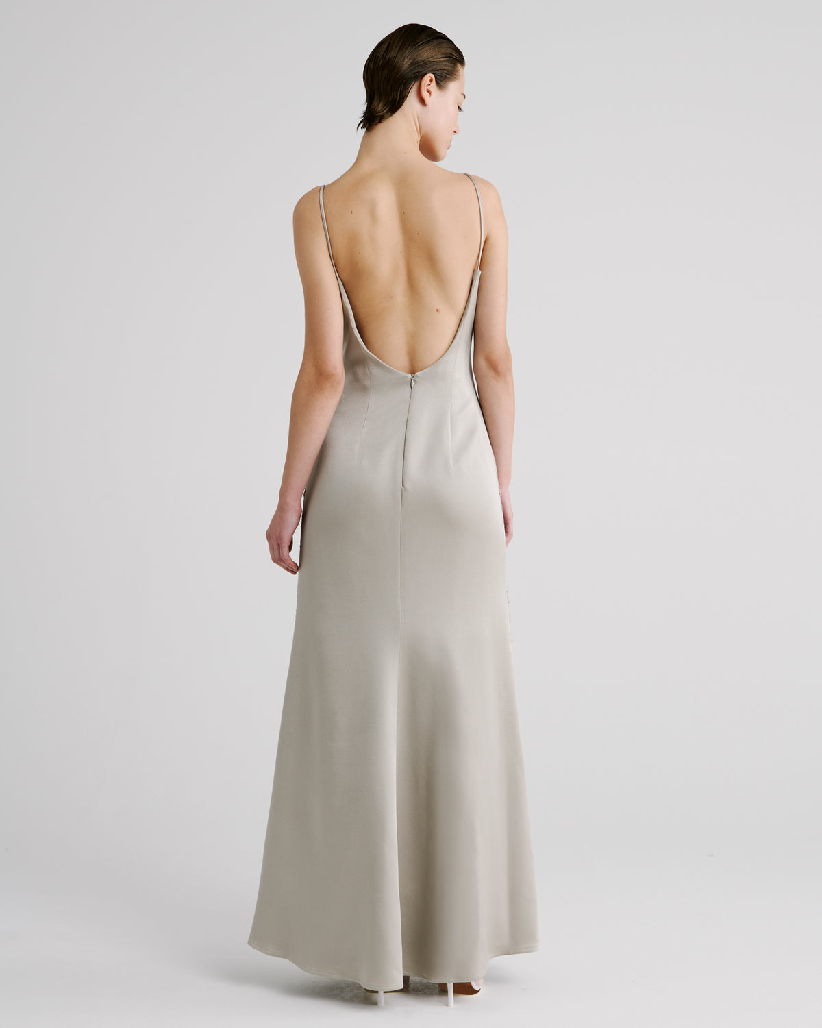 Tetsuya Dress in taupe Sable Cady