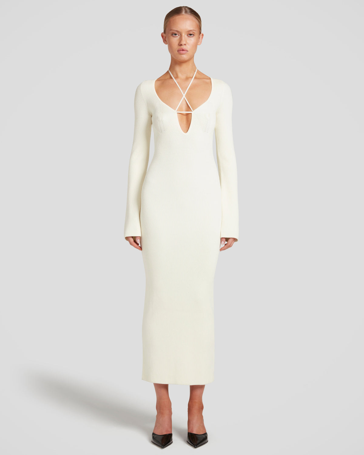 Cristina Knit Dress in ivory Viscose
