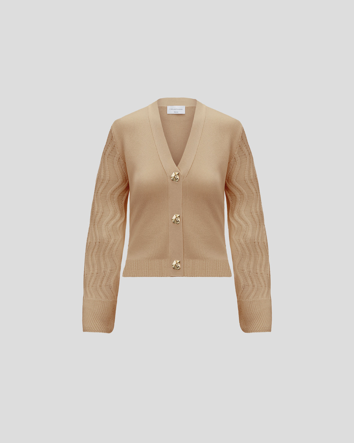 Wei Wei cardigan in cotton-cashmere with sculptural sleeves
