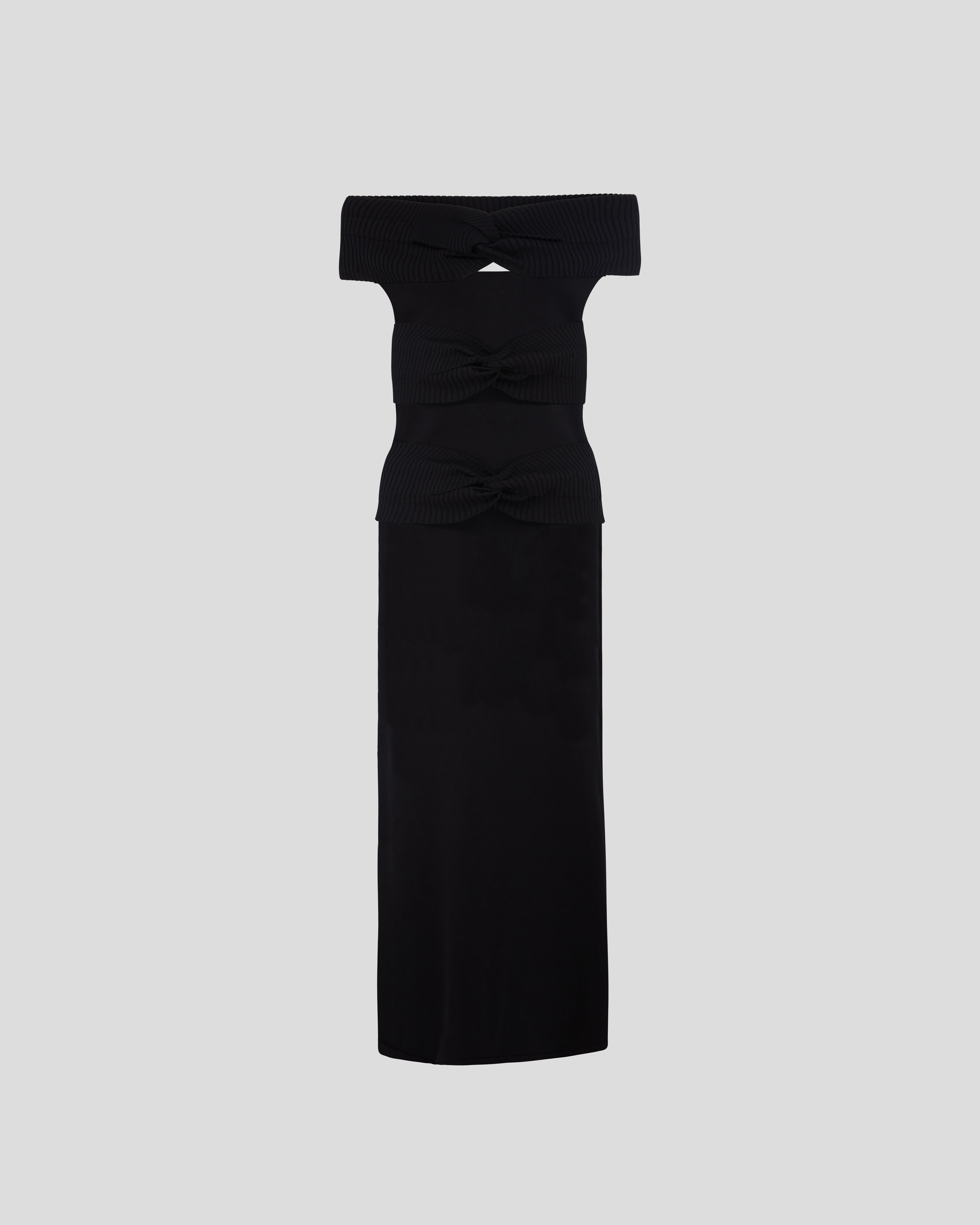 Zita knitted dress in sculptural viscose with knot detailing