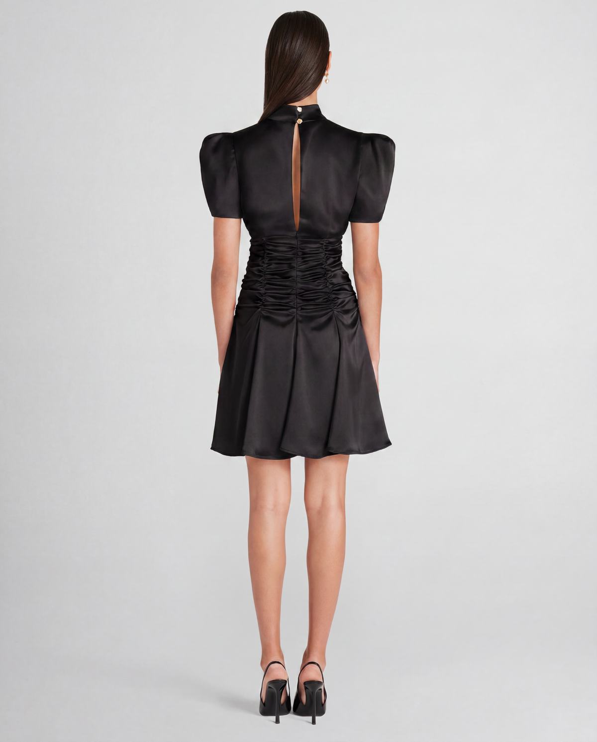 Balthus Dress in black Cady Satin