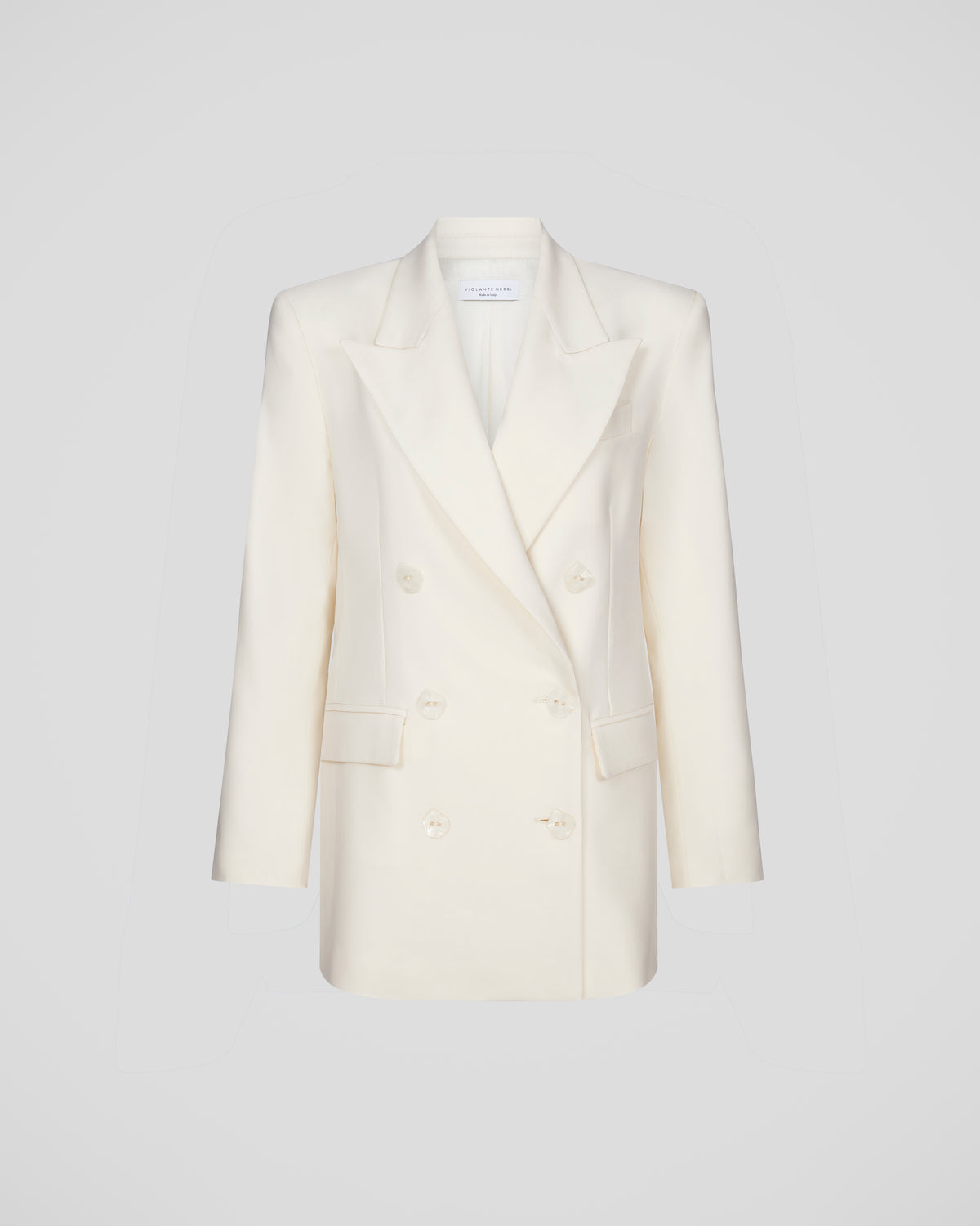 Sugar Blazer in ivory Wool Crepe