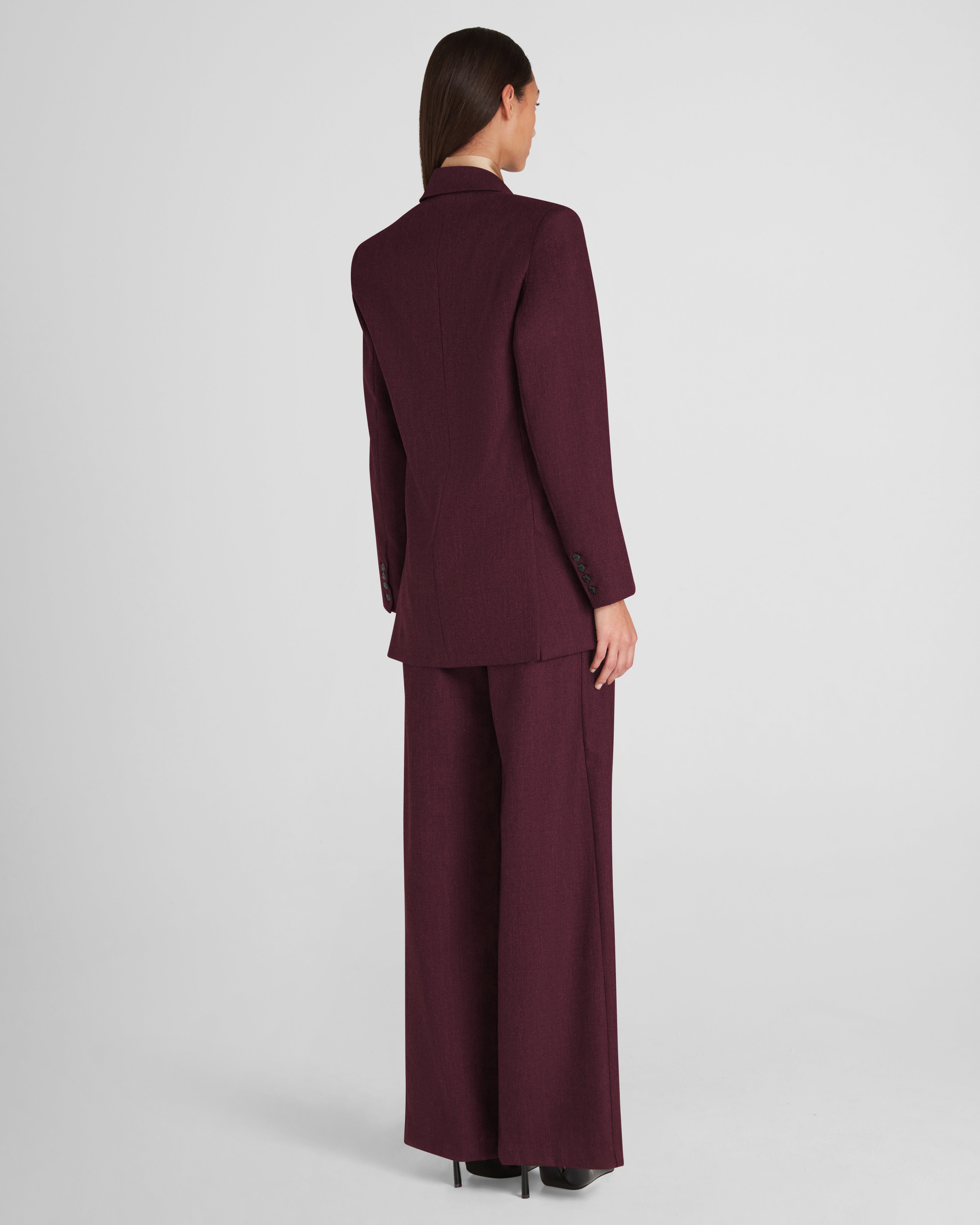 Keckler Trousers in burgundy Wool Crepe