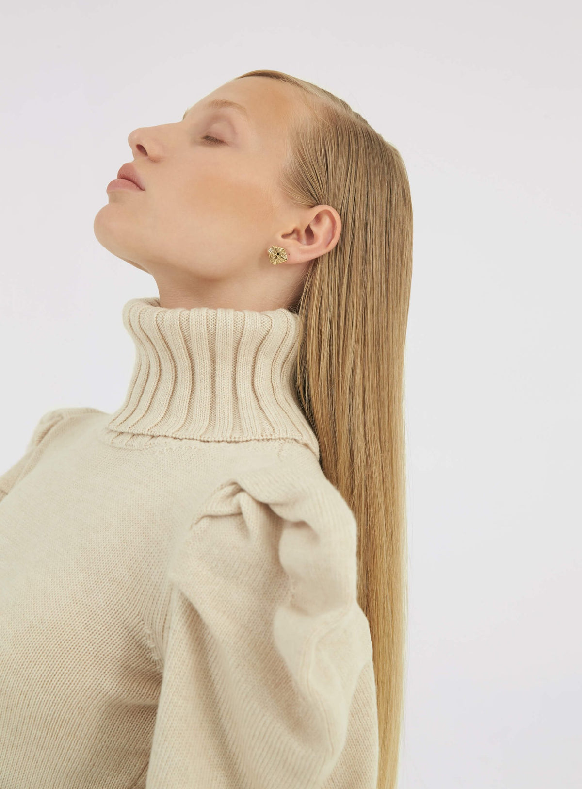 Georgia Knit Sweater in ecru Zegna Cashwool® Merino Wool