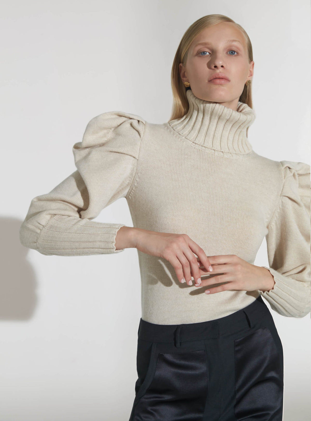 Georgia Knit Sweater in ecru Zegna Cashwool® Merino Wool