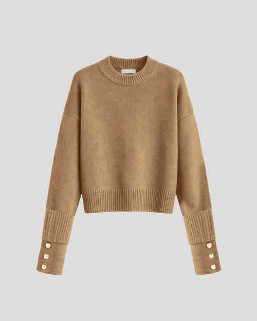 Aaron Knit Sweater in ivory Zegna Cashwool® Merino Wool