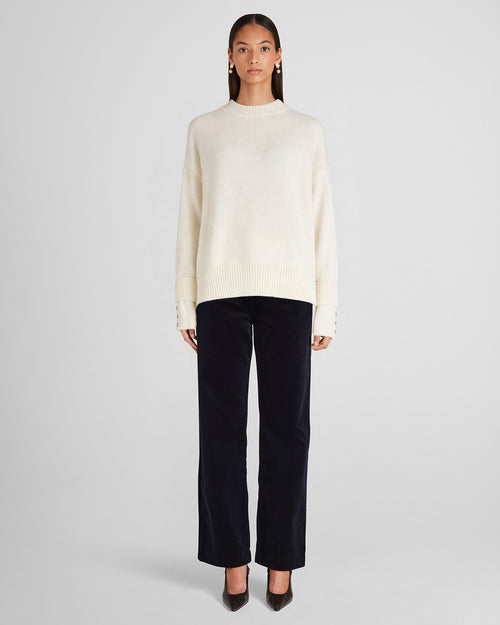 Aaron Knit Sweater in ivory Zegna Cashwool® Merino Wool