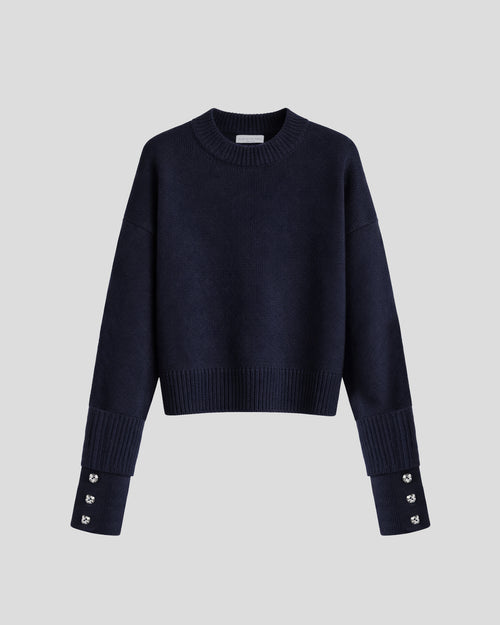 Aaron jumper in Zegna merino wool with sculptural buttons