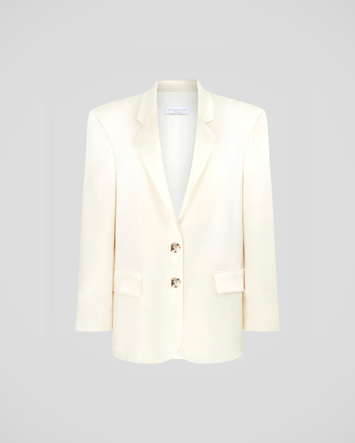Alviani blazer in cady satin with sculptural shoulders