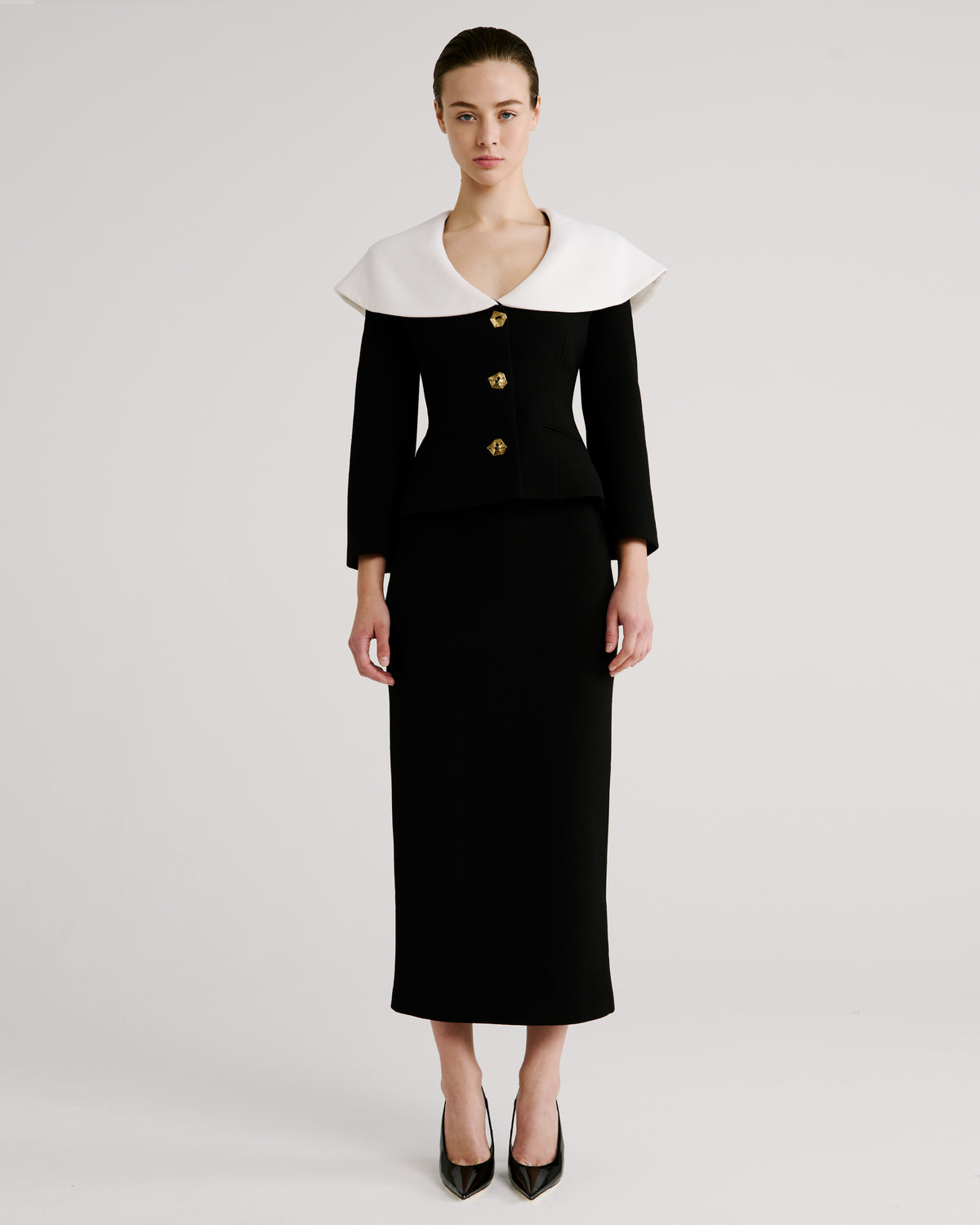 Shea Skirt in black Double Crepe Wool