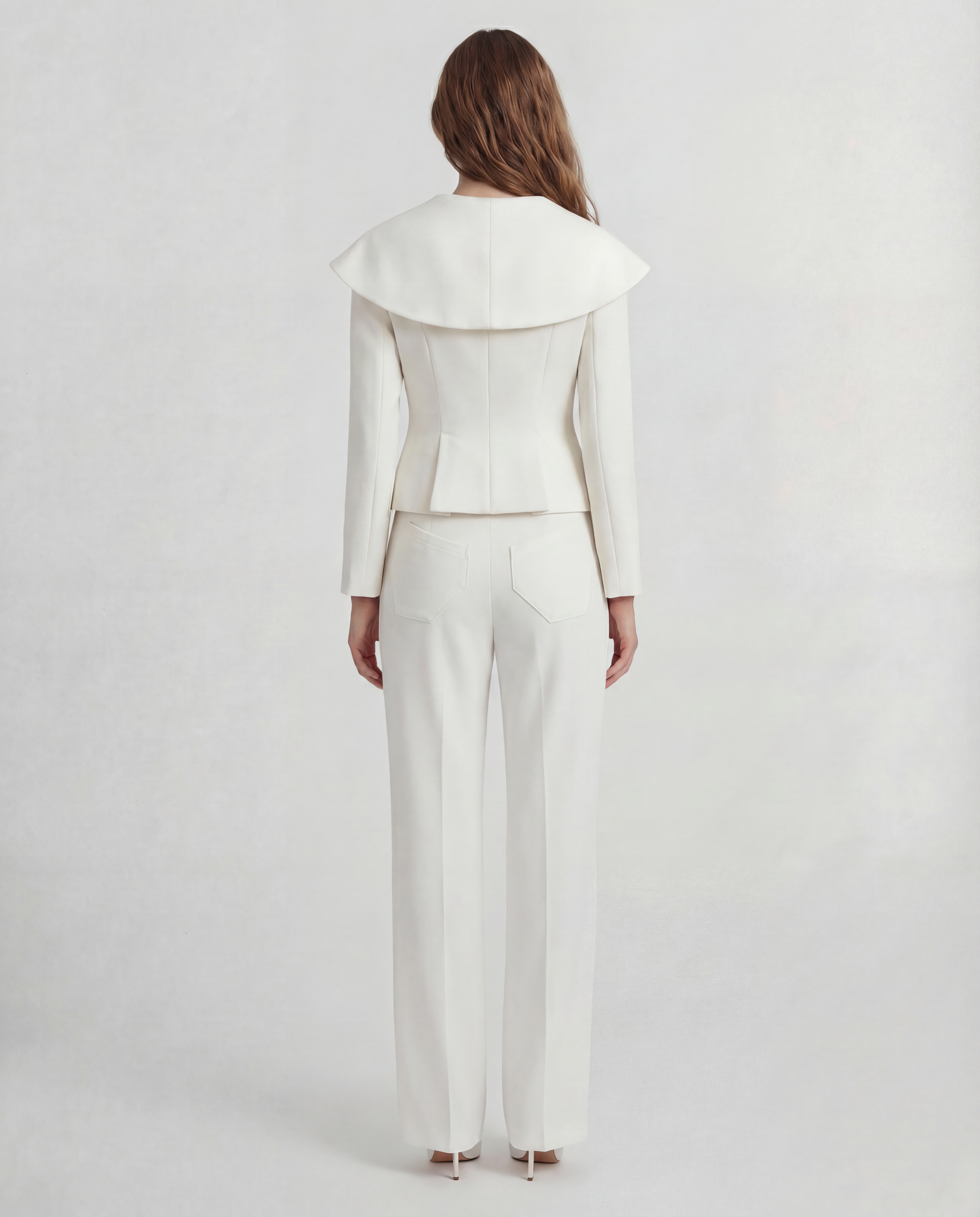 Rota trousers in double crepe wool with refined pleats