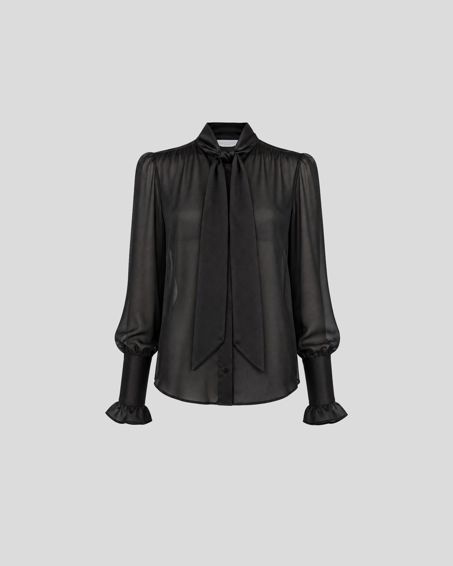 Ambrosi Blouse in black Silk Chiffon