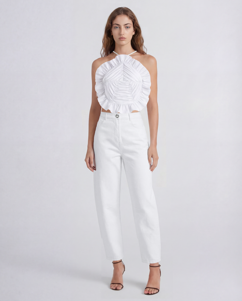 Royal Top in white Comfort Cotton