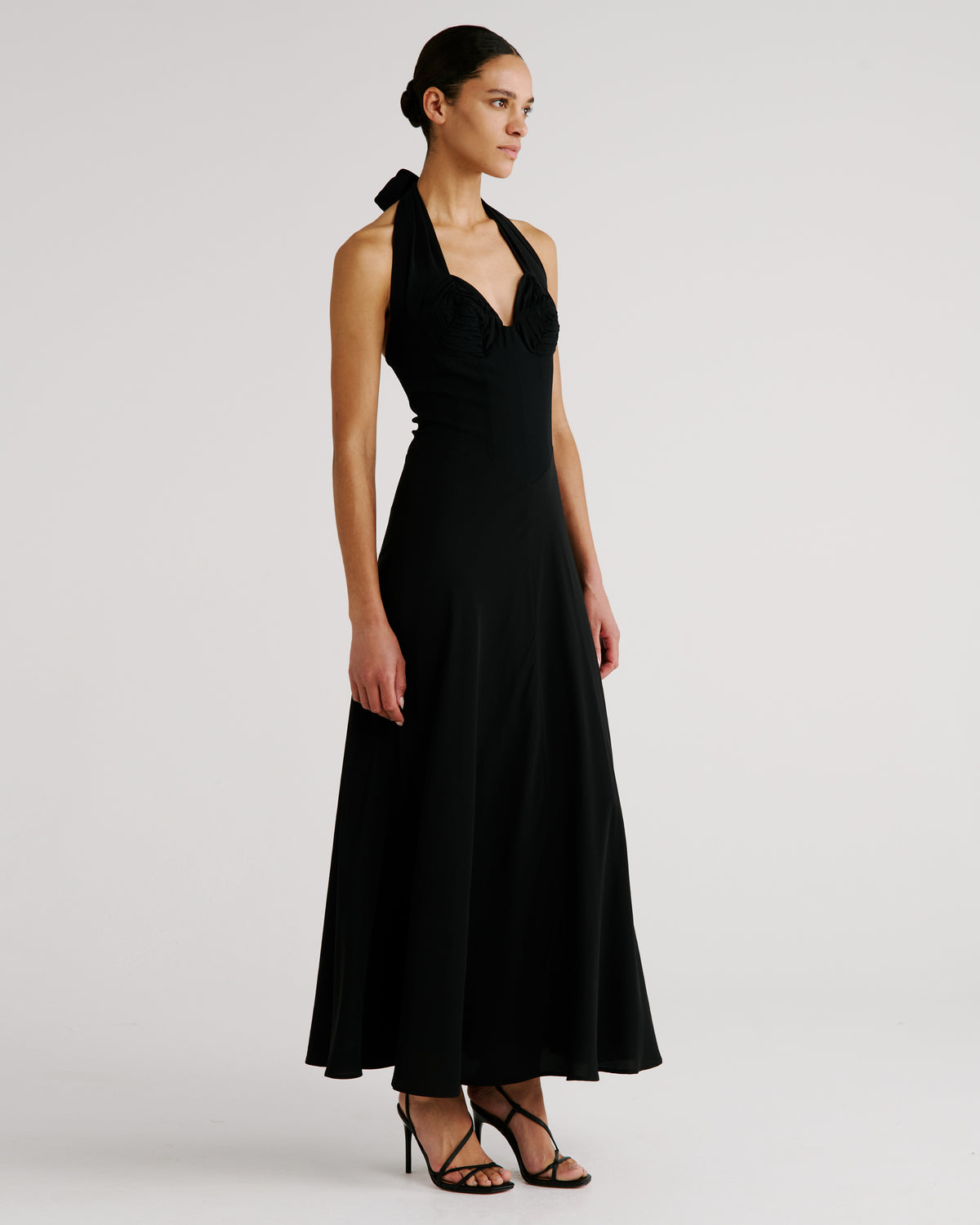 Anya Dress in black Silk Georgette