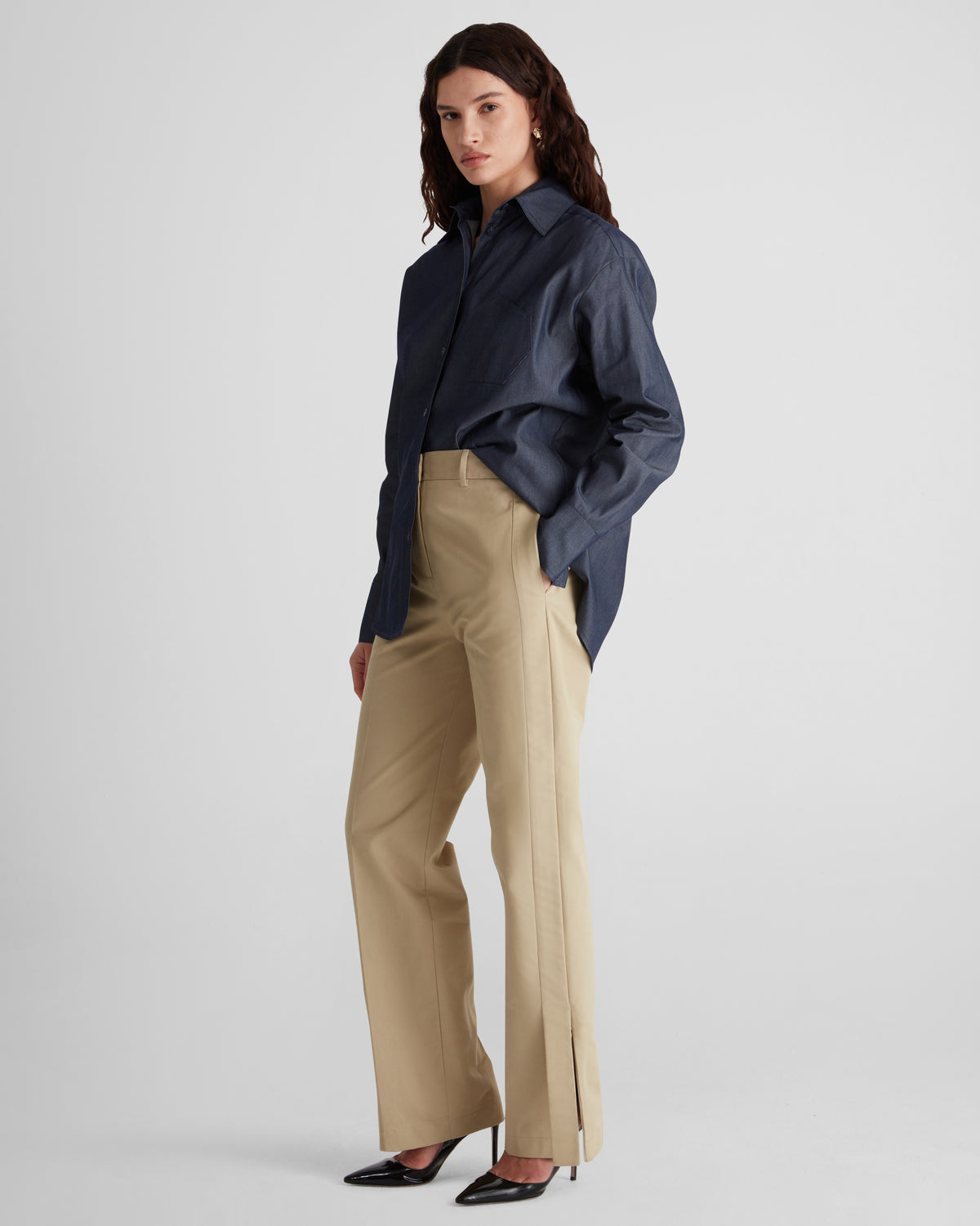 Violi Shirt in blue Chambray Cotton