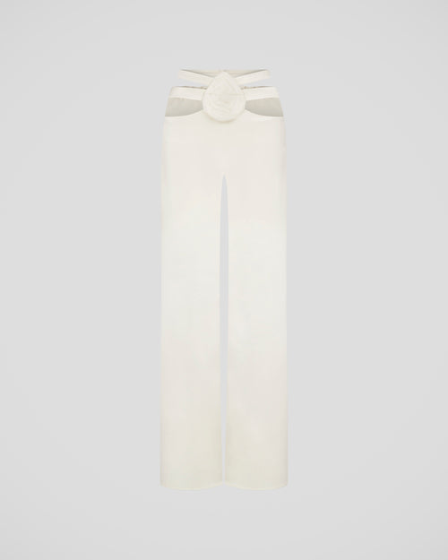Avedon wide-leg trousers in cady-satin with sculptural cuts