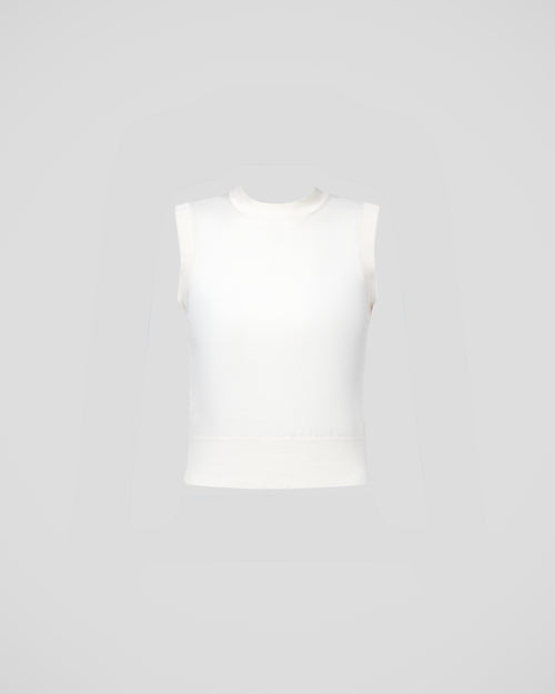 Baar cashmere cotton knit top with a sculptural high neck