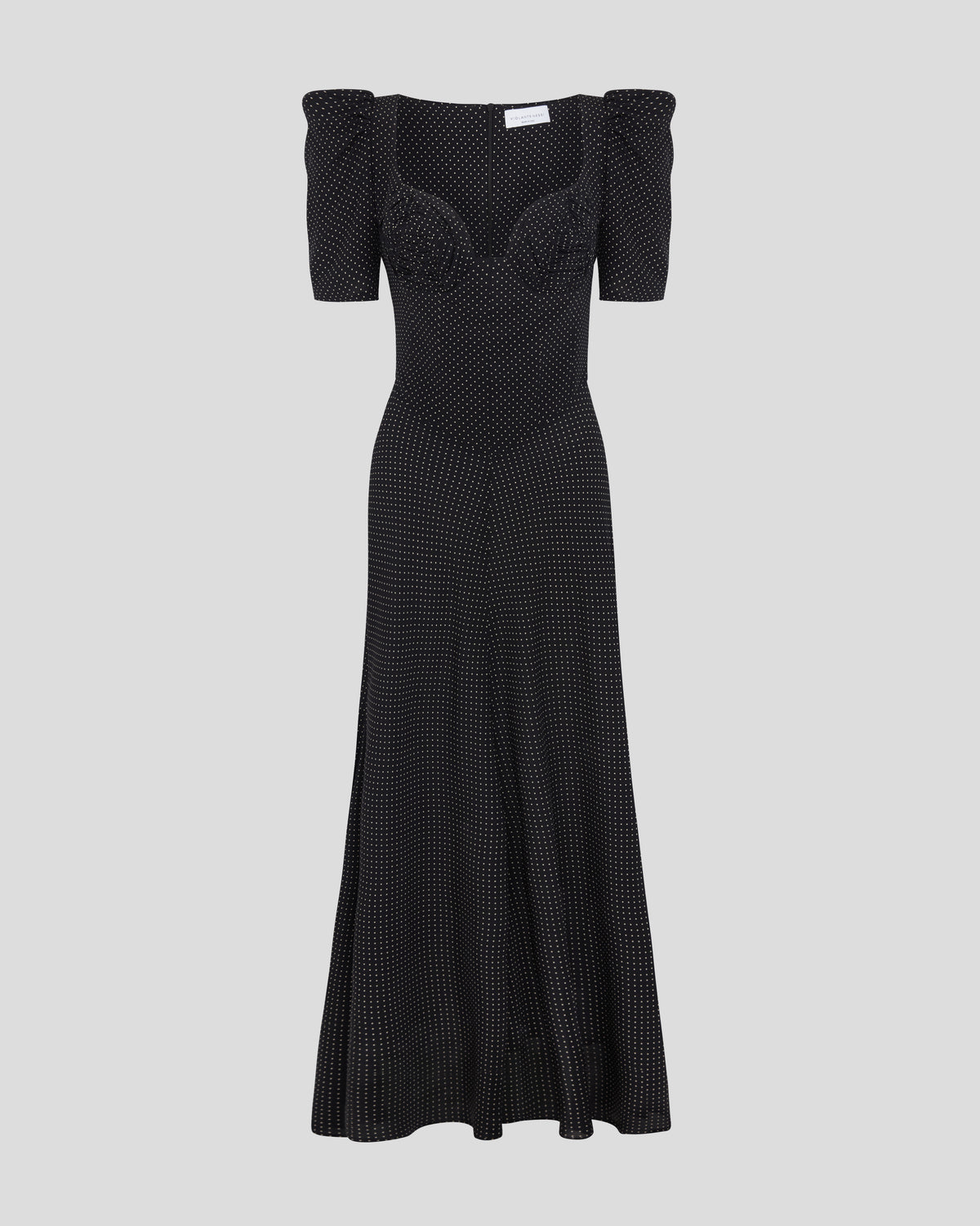 Baccarat polka-dot silk maxi dress with sculptural sleeves