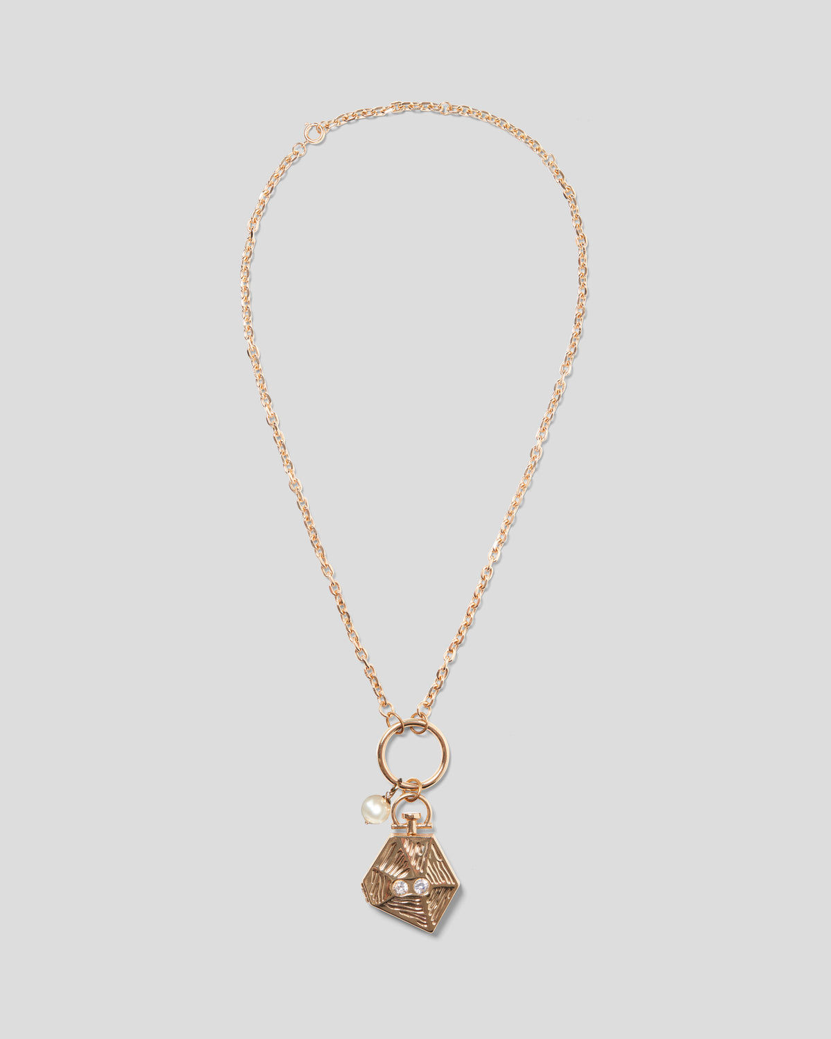 Baricco Necklace with a mirror and faux pearls