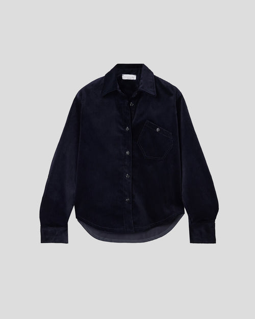 Bartolomeo shirt in cotton corduroy with structured intent