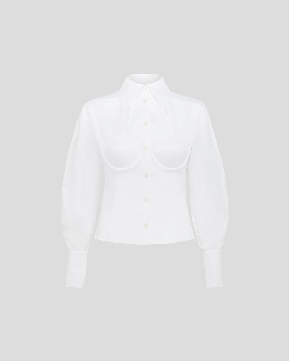 Bellezza cotton shirt with a sculptural pleated bustier