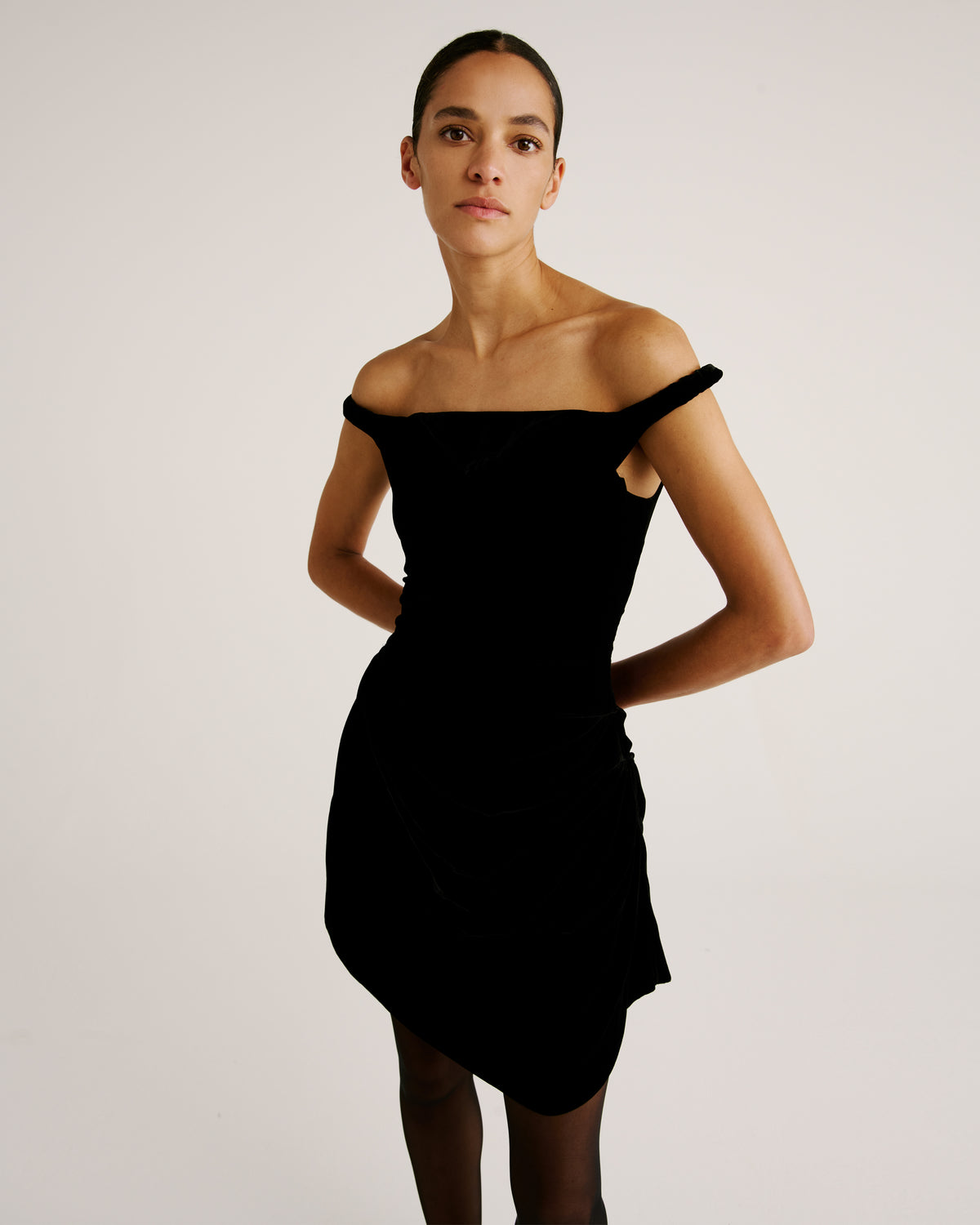 Bernini Dress in black Silk Velvet