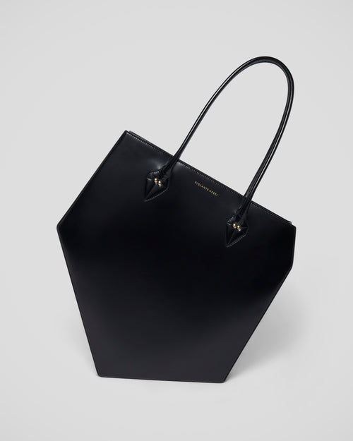 Basma tote bag in sculptural calfskin of structured intent