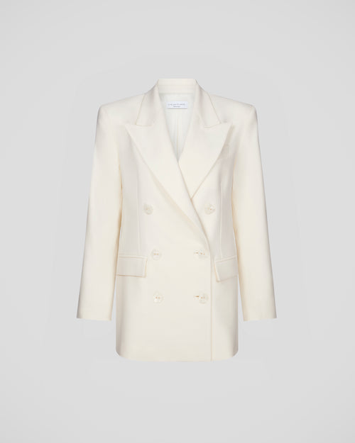 Sugar blazer in sculptural double-breasted crepe wool