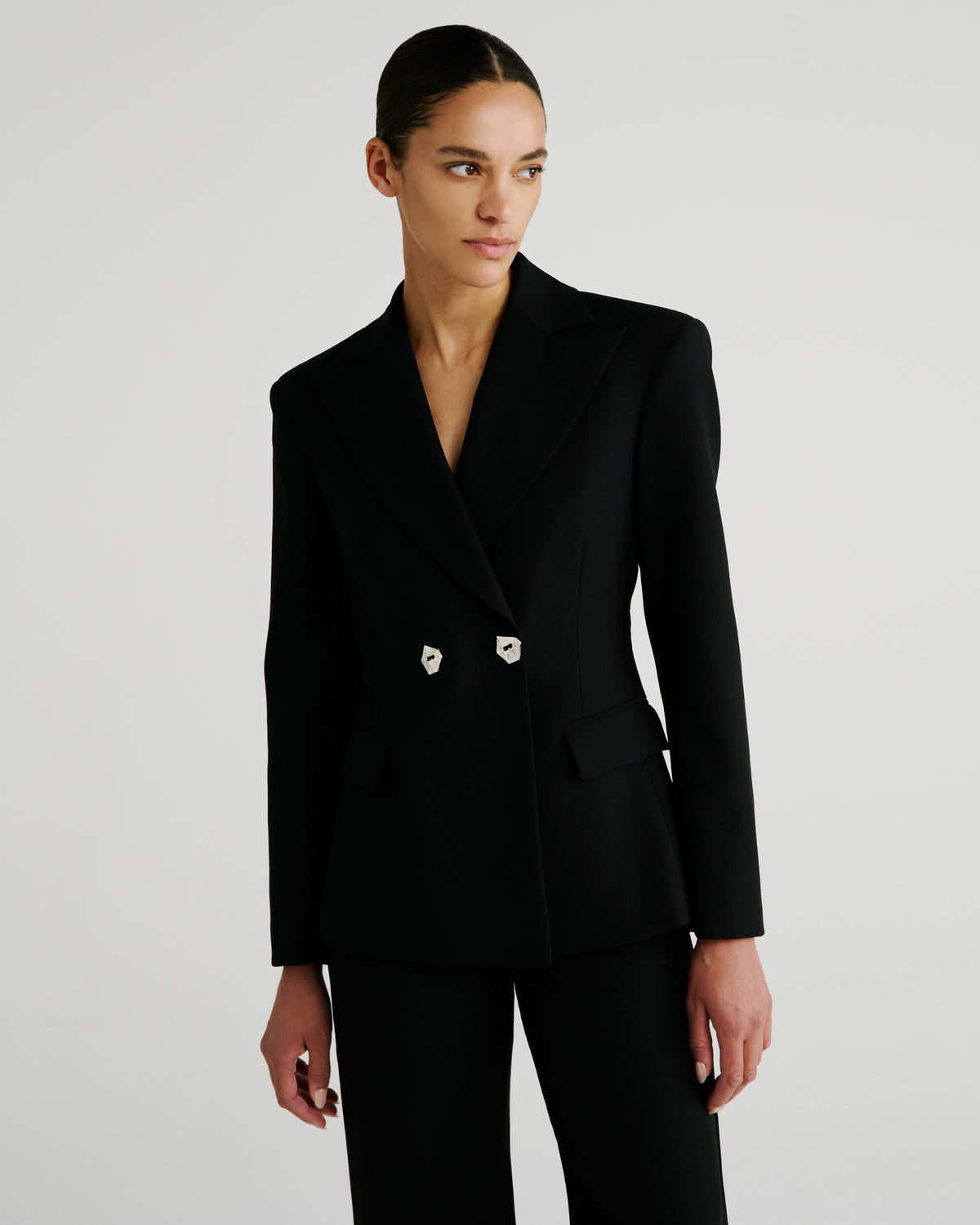 Burri Blazer in black Wool Crepe
