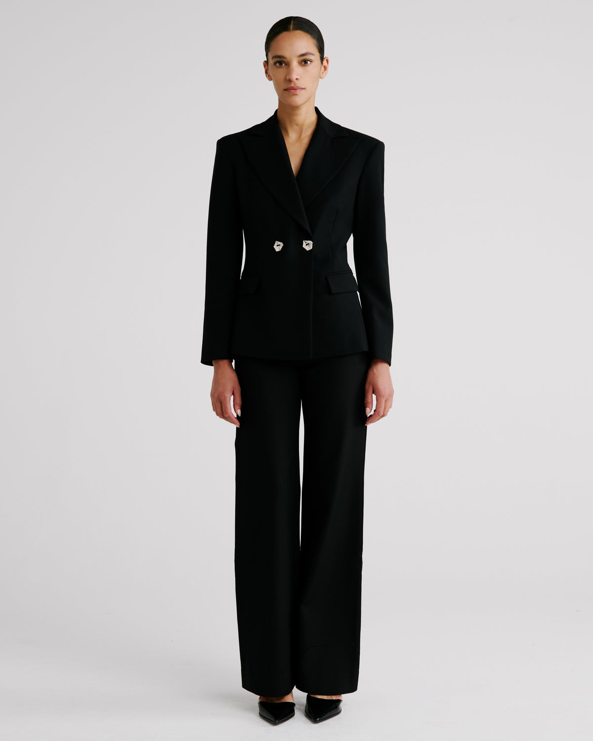 Burri Blazer in black Wool Crepe
