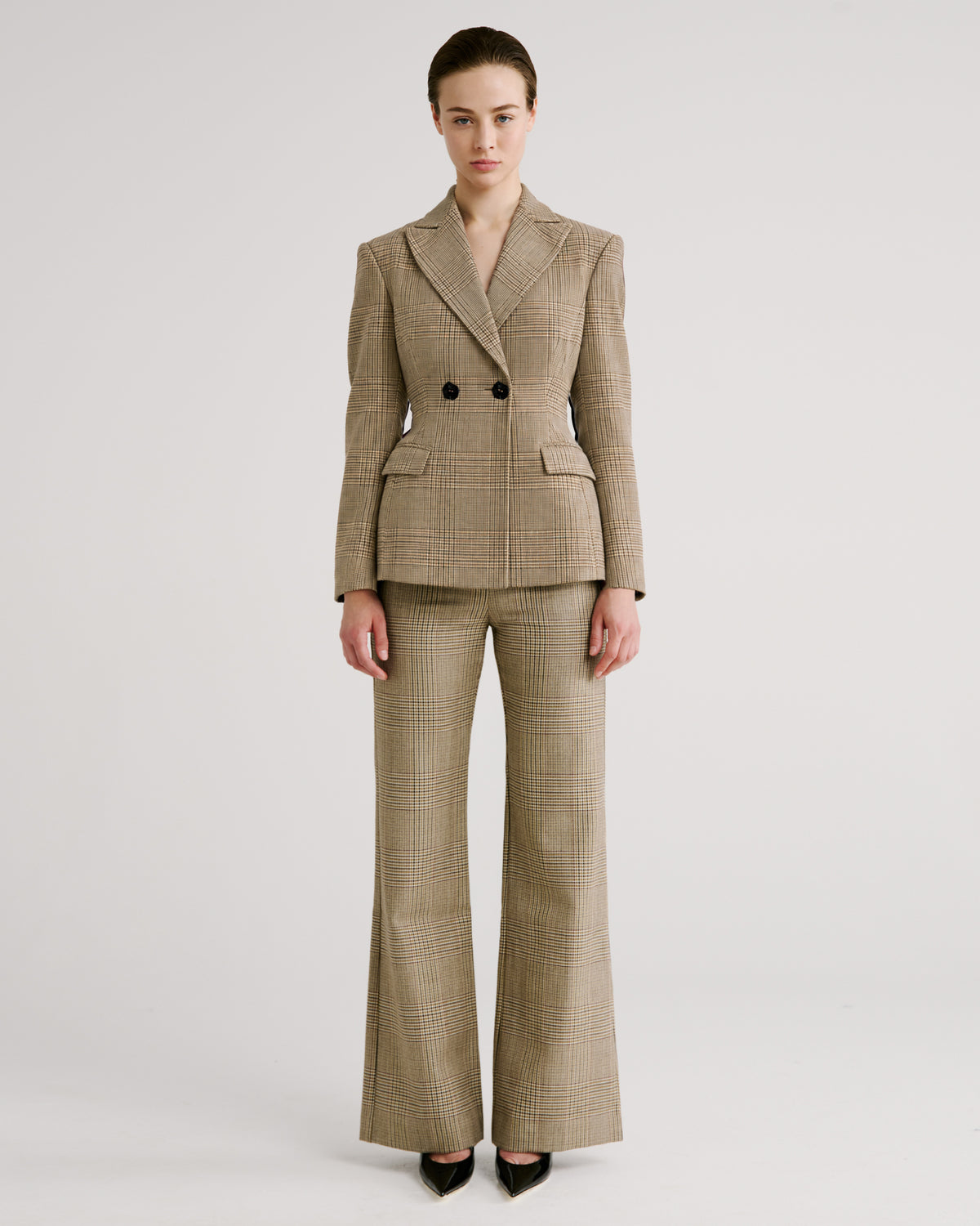 Francis Trousers in houndstooth Wool Crepe