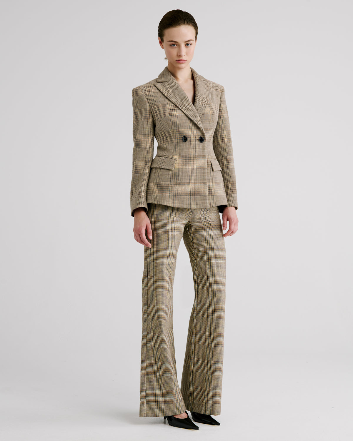 Francis Trousers in houndstooth Wool Crepe