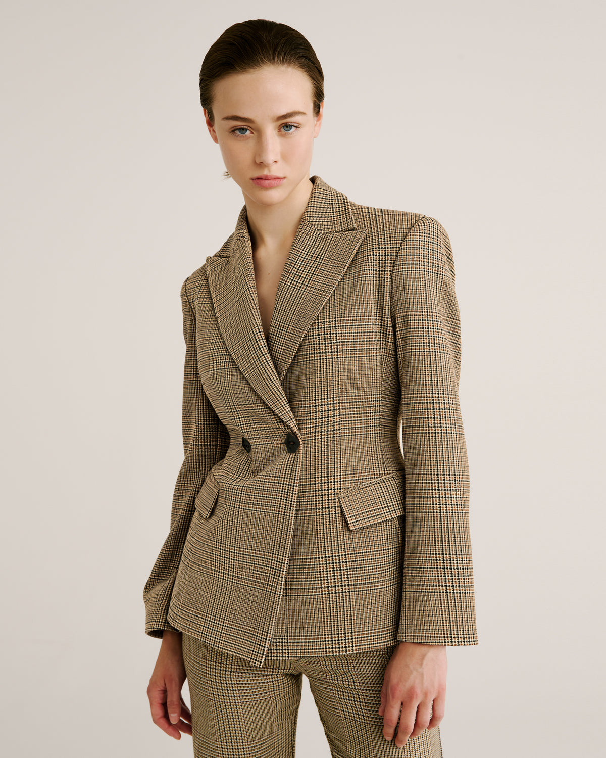 Burri Blazer in houndstooth Wool Crepe