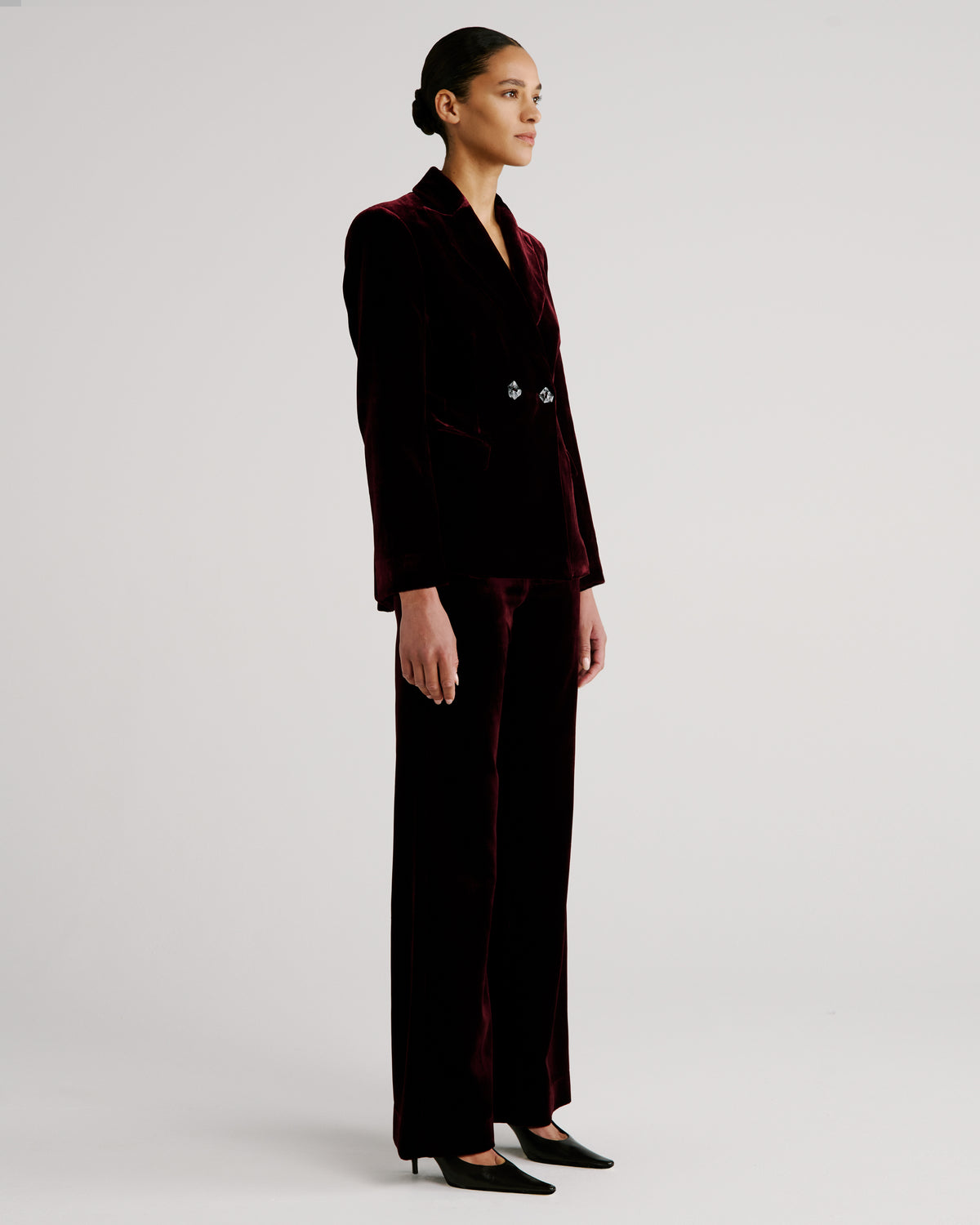 Burri Blazer in burgundy Silk Velvet