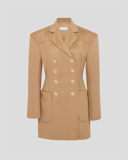 Ungaretti double-breasted jacket with sculptural shoulders