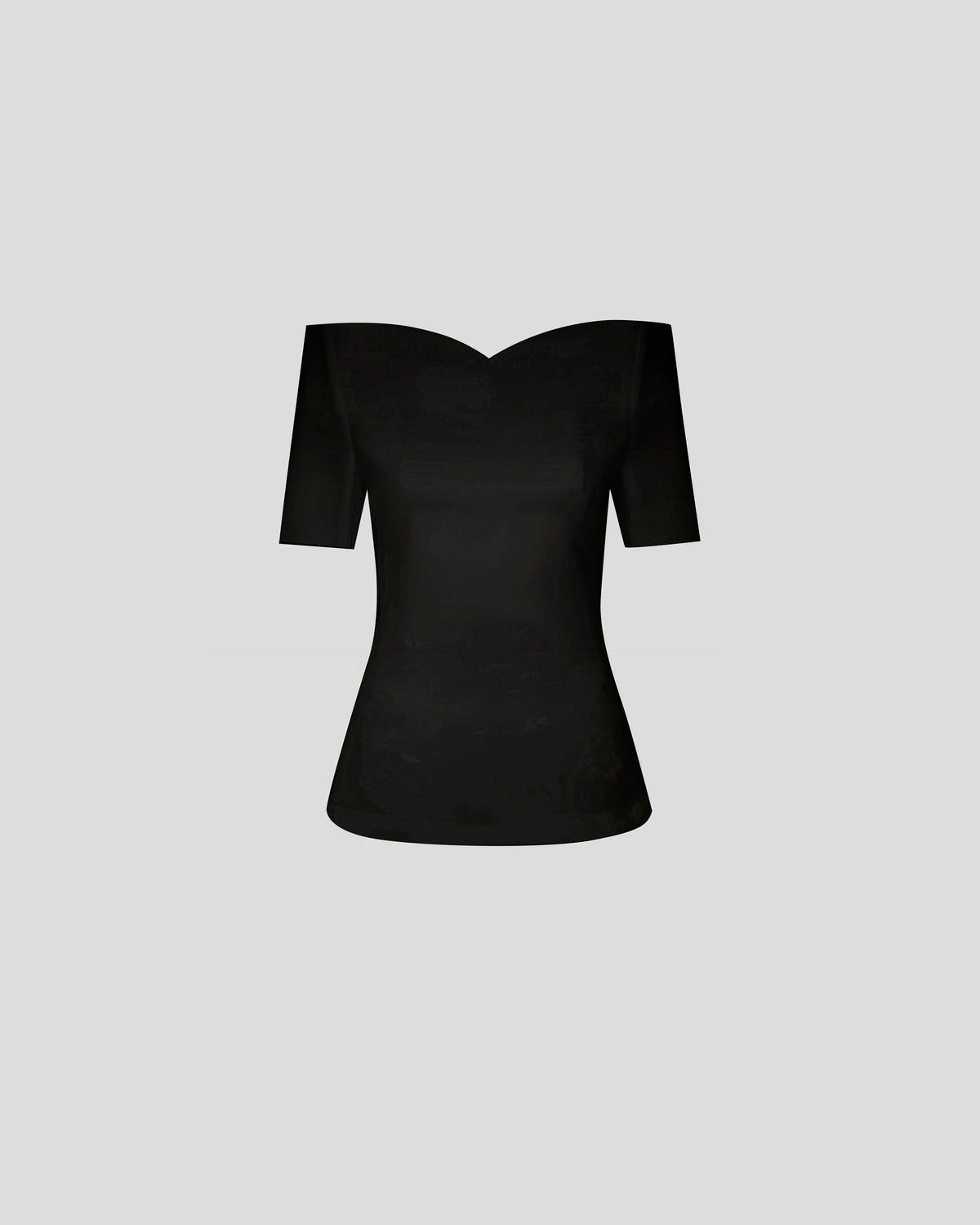Carrisi top with a sculptural off-the-shoulder neckline